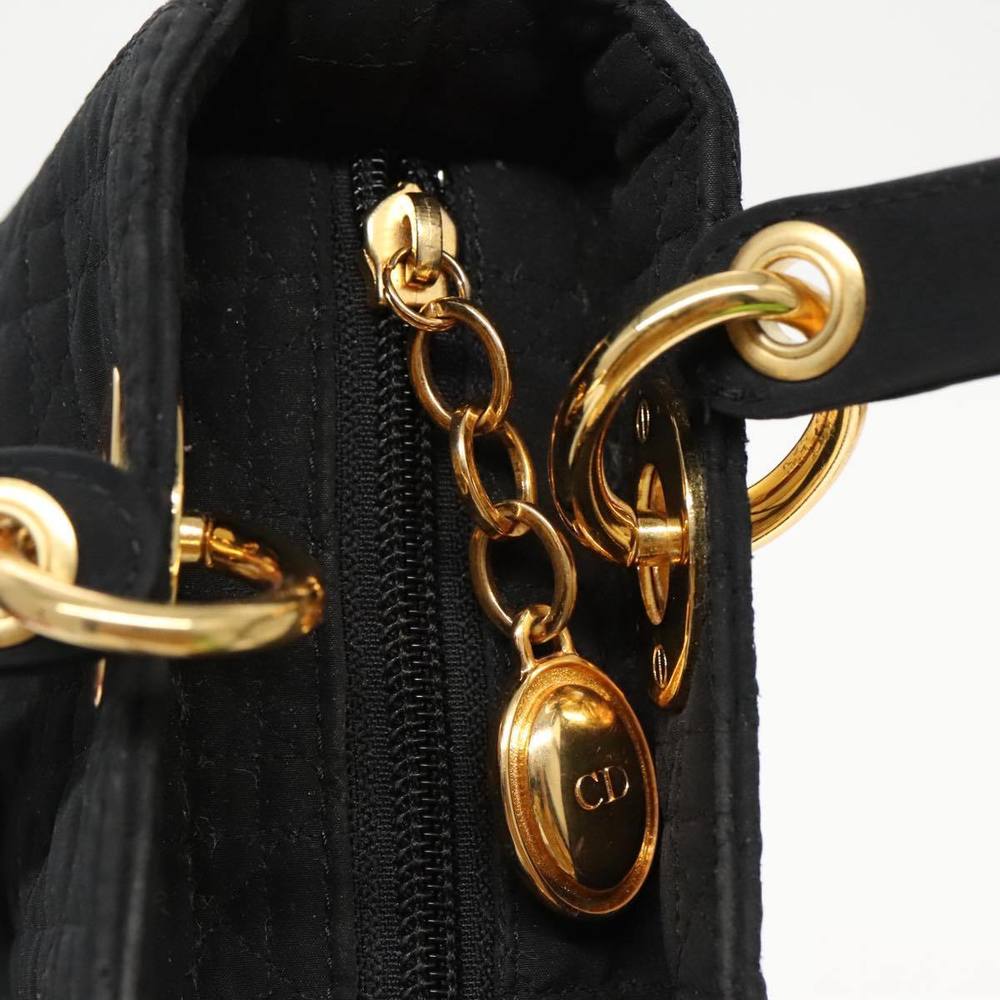 Christian Dior Canage Hand Bag Nylon Black Gold Auth yk15712 - Picture 10 of 16